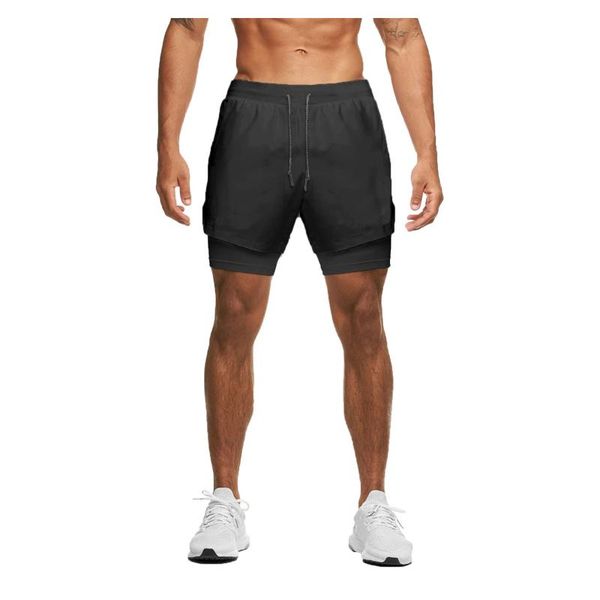 men's fashion solid color double-layer shorts outdoor fitness sports running training loose five-point pants#g30, White;black
men's fashion solid color double-layer shorts outdoor fitness sports running training loose five-point pants#g30, White;black