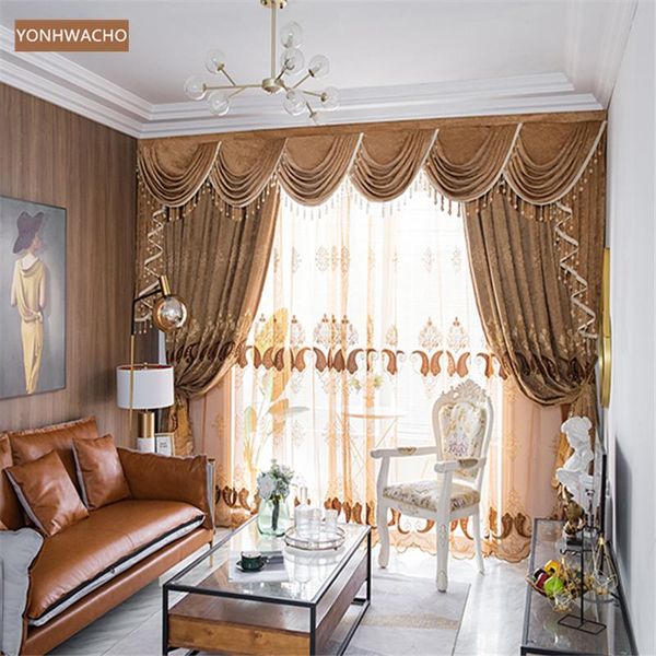 custom curtain european living room bedroom chenille embroidered coffee thick cloth blackout valance tulle panel c601 & drapes
custom curtain european living room bedroom chenille embroidered coffee thick cloth blackout valance tulle panel c601 & drapes