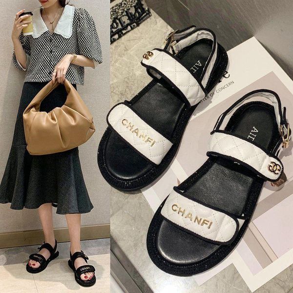 sandals sondr 2021 model female summer spring nylon clasp alphabet luxury designer flat leather shoes classic beach roman, Black
sandals sondr 2021 model female summer spring nylon clasp alphabet luxury designer flat leather shoes classic beach roman, Black