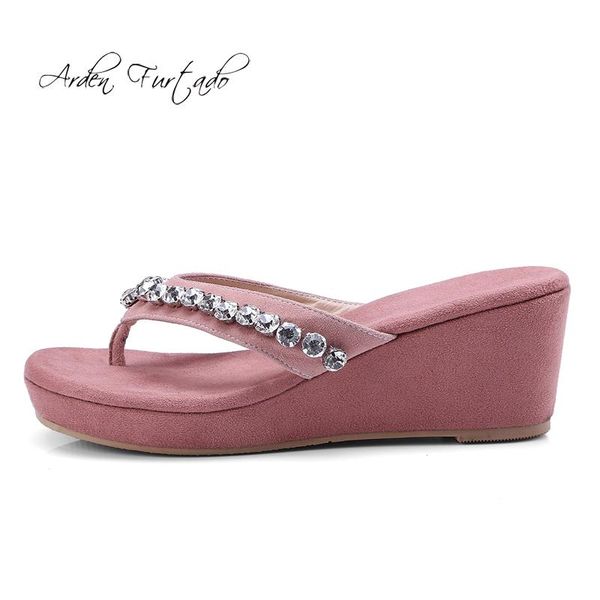 slippers arden furtado summer fashion women's shoes elegant flip flops wedges crystal rhinestone slides big size 33 40, Black
slippers arden furtado summer fashion women's shoes elegant flip flops wedges crystal rhinestone slides big size 33 40, Black