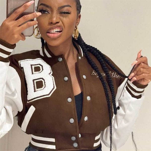 stitching jacket printed leather sleeves korean baseball uniform short retro clothe y2k hombre veste femme 211014, Black;brown
stitching jacket printed leather sleeves korean baseball uniform short retro clothe y2k hombre veste femme 211014, Black;brown