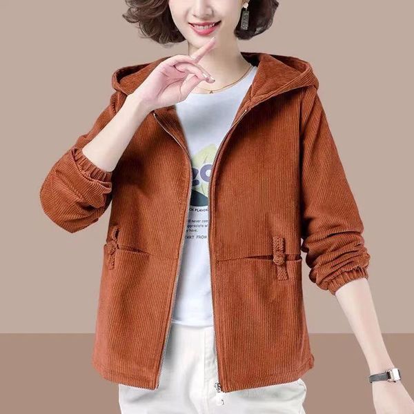 women's jackets feminino corduroy spring autumn 2021 loose large size 4xl short jacket middle-aged mothers coat female, Black;brown
women's jackets feminino corduroy spring autumn 2021 loose large size 4xl short jacket middle-aged mothers coat female, Black;brown