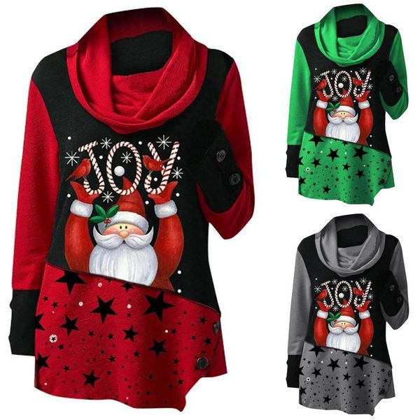 women's hoodies & sweatshirts merry christmas plus size sweatshirt for women santa claus printed scarf collar cowl neck slim long pull, Black
women's hoodies & sweatshirts merry christmas plus size sweatshirt for women santa claus printed scarf collar cowl neck slim long pull, Black
