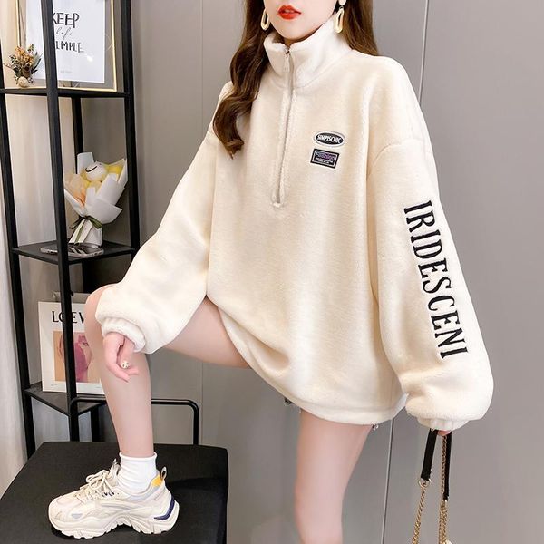 women's hoodies & sweatshirts 2021 autumn and winter lamb velvet sweatshirt plus thick turtleneck letter embroidery hoodie women, Black
women's hoodies & sweatshirts 2021 autumn and winter lamb velvet sweatshirt plus thick turtleneck letter embroidery hoodie women, Black