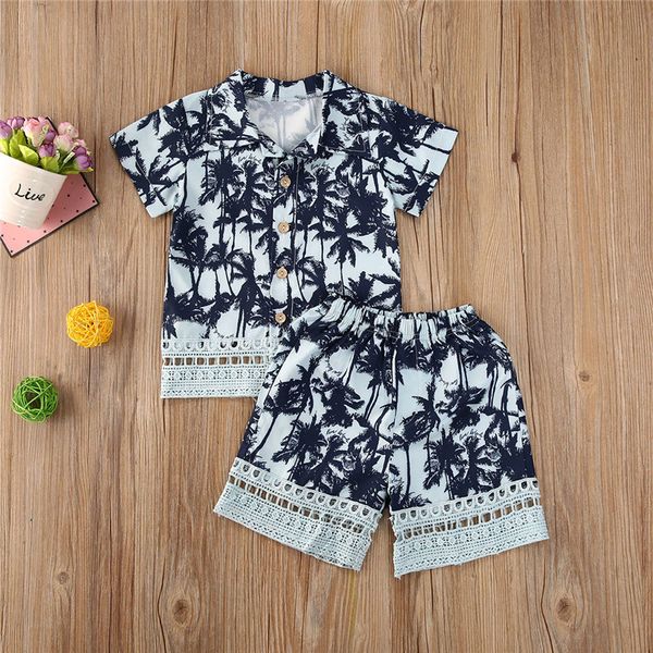 1-6 years kids boys summer outfits coconut tree print turn-down collar short sleeve shirt+shorts pants boys clothes set, White
1-6 years kids boys summer outfits coconut tree print turn-down collar short sleeve shirt+shorts pants boys clothes set, White