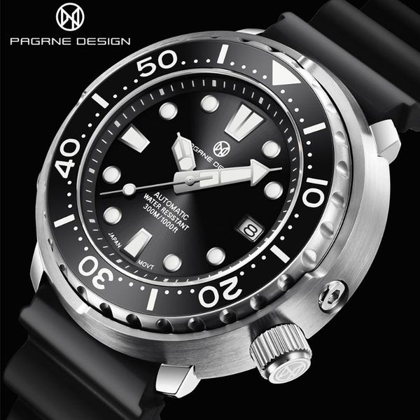 wristwatches pagani design men's mechanical watch sapphire glass 300m diving clock rubber strap relogio masculi, Slivery;brown
wristwatches pagani design men's mechanical watch sapphire glass 300m diving clock rubber strap relogio masculi, Slivery;brown