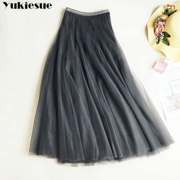 spring summer elegant tutu skirt women big swing mesh gauze tulle faldas high waist maxi long pleated s female 210608, Black
spring summer elegant tutu skirt women big swing mesh gauze tulle faldas high waist maxi long pleated s female 210608, Black