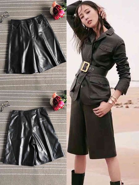 women's pants & capris real leather women leg-high 2021 spring fall sheep at knee height a604, Black;white
women's pants & capris real leather women leg-high 2021 spring fall sheep at knee height a604, Black;white