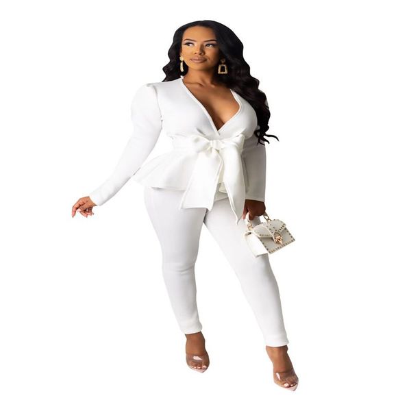 two piece dress 2021 fashion design women pants set bow ol elegant slim and pencil pant pieces clothes outfits, White
two piece dress 2021 fashion design women pants set bow ol elegant slim and pencil pant pieces clothes outfits, White