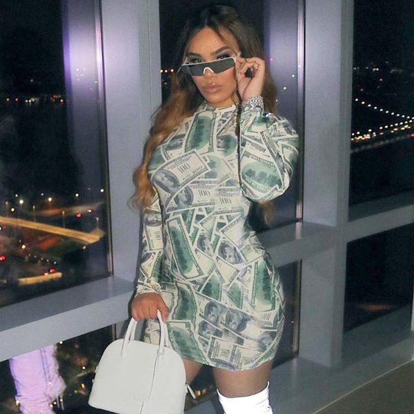 women dollar print dress long sleeve party night club wear outfits bodycon mini dresses winter fall clothes casual, Black;gray
women dollar print dress long sleeve party night club wear outfits bodycon mini dresses winter fall clothes casual, Black;gray