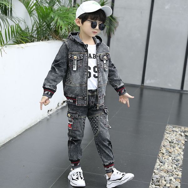 two pieces childrens clothing boys denim suit baby boys sport clothes kids tracksuits outfits for boys jackets pant, Blue;gray
two pieces childrens clothing boys denim suit baby boys sport clothes kids tracksuits outfits for boys jackets pant, Blue;gray