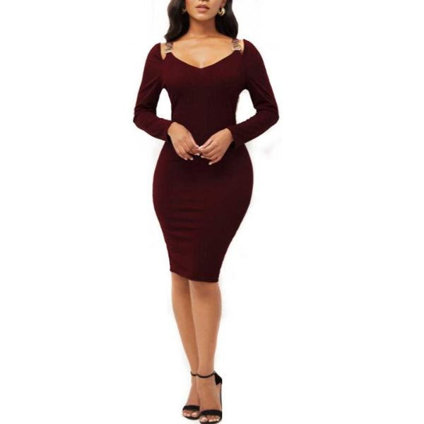 casual dresses backless bodycon women chain strap v-neck skinny party dress ladies long sleeve solid midi female vestidos, Black;gray
casual dresses backless bodycon women chain strap v-neck skinny party dress ladies long sleeve solid midi female vestidos, Black;gray