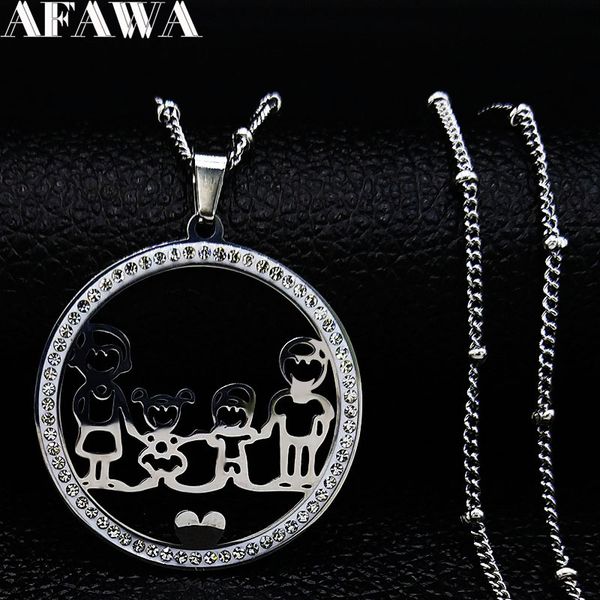 family boy gril stainless steel for women silver color crystal necklace jewelry collares christmas gift n9132
family boy gril stainless steel for women silver color crystal necklace jewelry collares christmas gift n9132