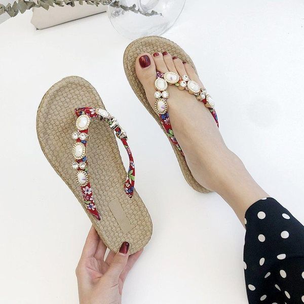 slippers women shoes summer rhinestone flip flops beach sandals thongs imitation rope travel flip-flops flat bottom1, Black
slippers women shoes summer rhinestone flip flops beach sandals thongs imitation rope travel flip-flops flat bottom1, Black