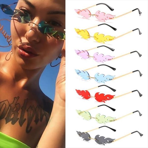 fire sunglasses rimless wave sun glasses uv 400 eyewear trending narrow car motor accessories, White;black
fire sunglasses rimless wave sun glasses uv 400 eyewear trending narrow car motor accessories, White;black