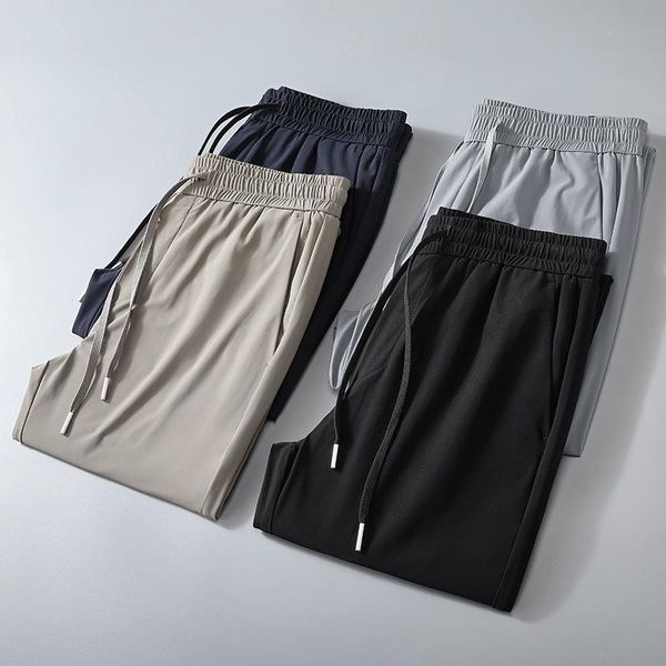 men's pants summer style thin breathable slim straight sports drape ice silk nylon stretch casual men, Black
men's pants summer style thin breathable slim straight sports drape ice silk nylon stretch casual men, Black