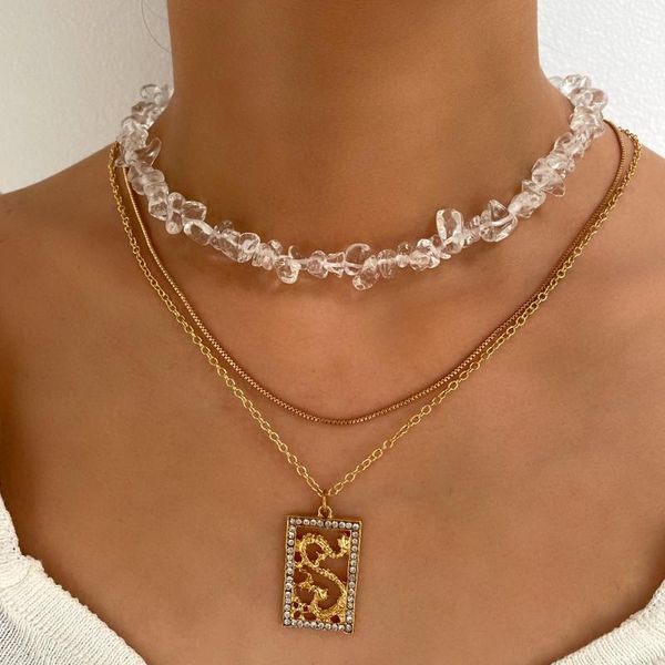 chains clear irregular crystal stone choker necklaces for women multilayer dragon pendant metal twist rope chain necklace 2021 jewelry, Silver
chains clear irregular crystal stone choker necklaces for women multilayer dragon pendant metal twist rope chain necklace 2021 jewelry, Silver