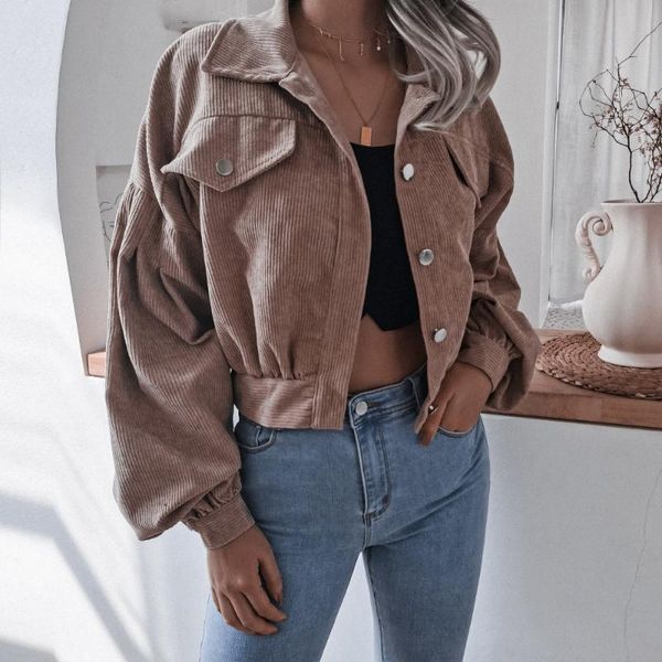women's jackets women bomber clothing spring autumn retro lantern long sleeve corduroy solid cropped casual loose coats female, Black;brown
women's jackets women bomber clothing spring autumn retro lantern long sleeve corduroy solid cropped casual loose coats female, Black;brown