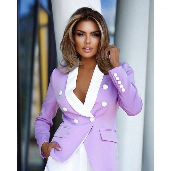 women's suits & blazers 2021 fall casual slim double breasted buttons women long sleeve jacket coats office lady elegant korean 70121, White;black
women's suits & blazers 2021 fall casual slim double breasted buttons women long sleeve jacket coats office lady elegant korean 70121, White;black