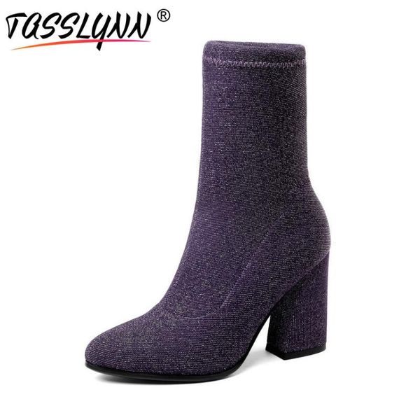 boots tasslynn 2021 western pointed toe women high heel autumn ankle stretch fabric hoof lady, Black 
boots tasslynn 2021 western pointed toe women high heel autumn ankle stretch fabric hoof lady, Black