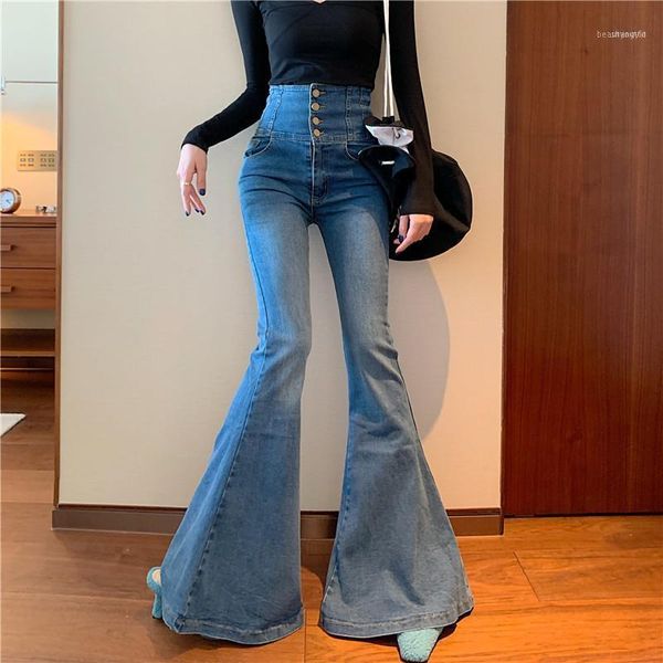 vintage high waist jeans women long denim pants elegant slim bell-bottom trousers casual lady mom plus size1 women's, Blue
vintage high waist jeans women long denim pants elegant slim bell-bottom trousers casual lady mom plus size1 women's, Blue