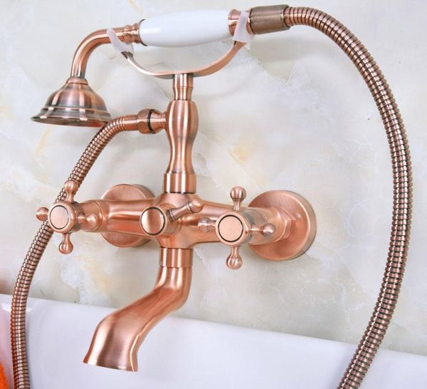 antique red copper brass wall mounted bathroom clawfoot tub faucet mixer tap telephone shower head dual cross handles ana340 sets
antique red copper brass wall mounted bathroom clawfoot tub faucet mixer tap telephone shower head dual cross handles ana340 sets