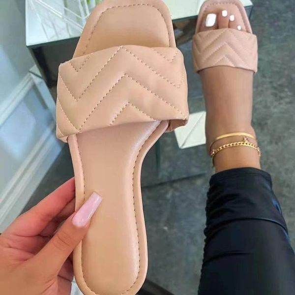 women square toe slippers sewing ladies flip flops fashion soft sole casual female flats beach shoes woman summer footwear 2021, Black
women square toe slippers sewing ladies flip flops fashion soft sole casual female flats beach shoes woman summer footwear 2021, Black