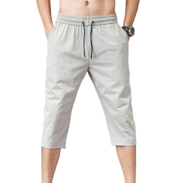 men's pants skin-friendly stylish drawstring low waist cropped trousers comfy sport pockets for fitness, Black 
men's pants skin-friendly stylish drawstring low waist cropped trousers comfy sport pockets for fitness, Black