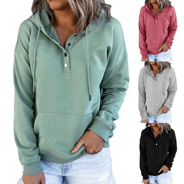 women's hoodies & sweatshirts olomlb solid pullover draw string button hooded long sleeve autumn winter women sweatshirt loose casual, Black
women's hoodies & sweatshirts olomlb solid pullover draw string button hooded long sleeve autumn winter women sweatshirt loose casual, Black