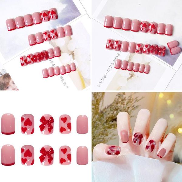 false nails bow pearls nail tips full cover artificial wearable fake short square head with press glue, Red;gold
false nails bow pearls nail tips full cover artificial wearable fake short square head with press glue, Red;gold