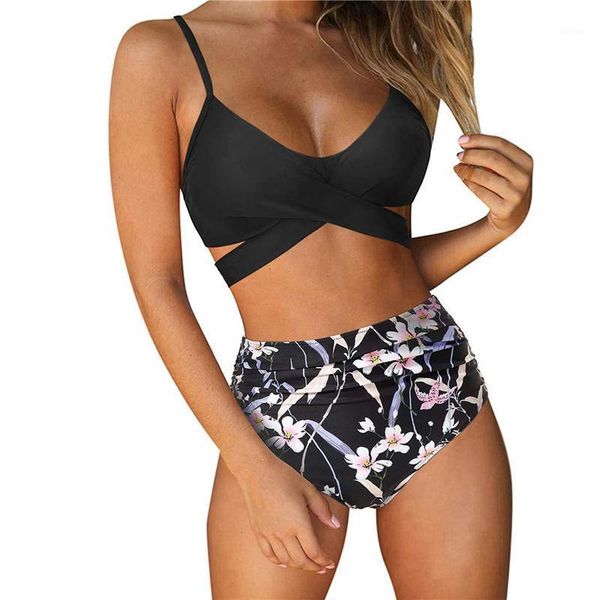 women's swimwear high waist bikini 2021 push up straps ruched cross tie dyed bathing suit summer brazilian biquini, White;black
women's swimwear high waist bikini 2021 push up straps ruched cross tie dyed bathing suit summer brazilian biquini, White;black