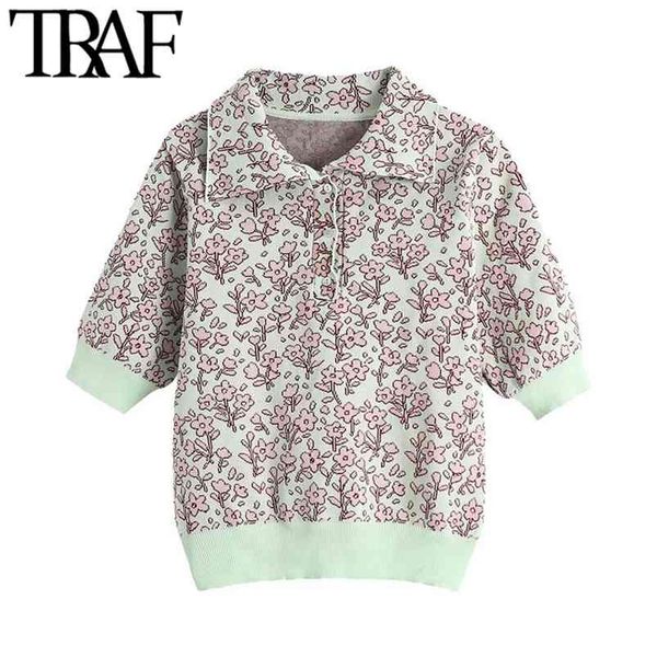women fashion with buttons jacquard knitted sweater vintage lapel collar short sleeve female pullovers chic 210507, White
women fashion with buttons jacquard knitted sweater vintage lapel collar short sleeve female pullovers chic 210507, White