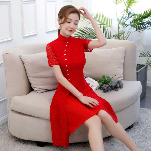 new arrival lace cheongsam red vintage chinese short style womens knee leng qipao slim dress vestido size s l xl xxl xxxl
new arrival lace cheongsam red vintage chinese short style womens knee leng qipao slim dress vestido size s l xl xxl xxxl