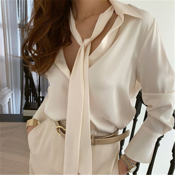 vintage casual all match chic gentle solid shirts women streetwear ol basic loose elegance clothe 210427, White
vintage casual all match chic gentle solid shirts women streetwear ol basic loose elegance clothe 210427, White