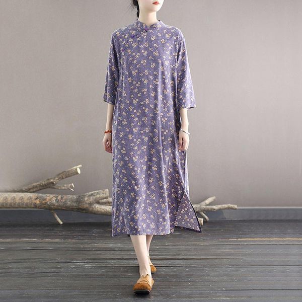 casual dresses johnature women vintage print floral dress a-line cotton stand seven sleeve cheongsam 2021 autumn chinese style, Black;gray
casual dresses johnature women vintage print floral dress a-line cotton stand seven sleeve cheongsam 2021 autumn chinese style, Black;gray