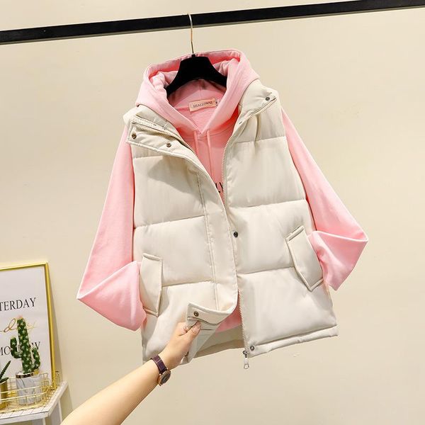 women's vests 2021 winter women sleeveless vest coat warm jacket down cotton padded parka waistcoat female mandarin collar, Black;white
women's vests 2021 winter women sleeveless vest coat warm jacket down cotton padded parka waistcoat female mandarin collar, Black;white