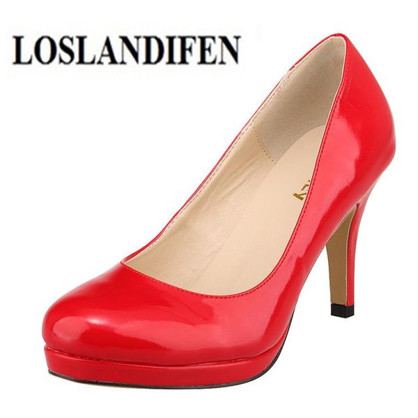 dress shoes loslandifen women's 5cm thin high heel wedding pumps patent leather court 1.5cm platform chaussure 35-42, Black
dress shoes loslandifen women's 5cm thin high heel wedding pumps patent leather court 1.5cm platform chaussure 35-42, Black