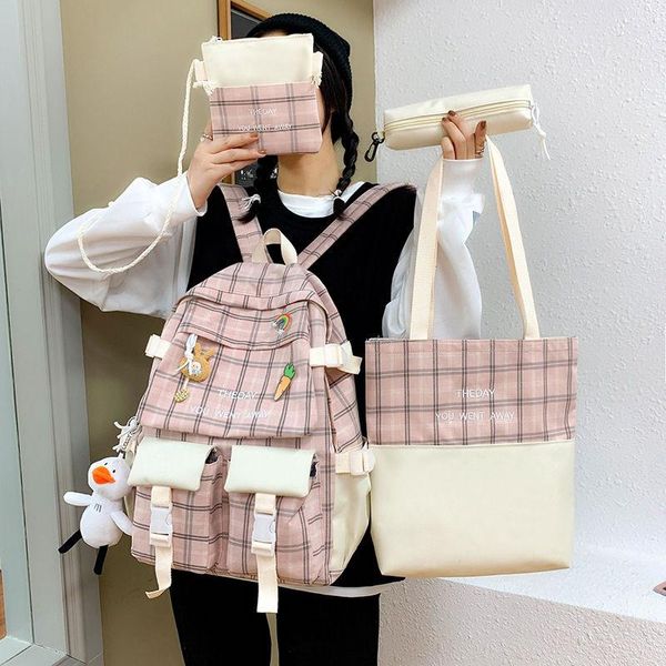 school bags plaid printing backpack large capacity lapwomen for teenager girls schoolbag trend lady rucksack
school bags plaid printing backpack large capacity lapwomen for teenager girls schoolbag trend lady rucksack