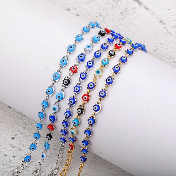 1 pc fashion copper link bracelets gold blue red evil eye enamel bead bracelet for women lucky turkish eyes jewelry gifts, Black
1 pc fashion copper link bracelets gold blue red evil eye enamel bead bracelet for women lucky turkish eyes jewelry gifts, Black