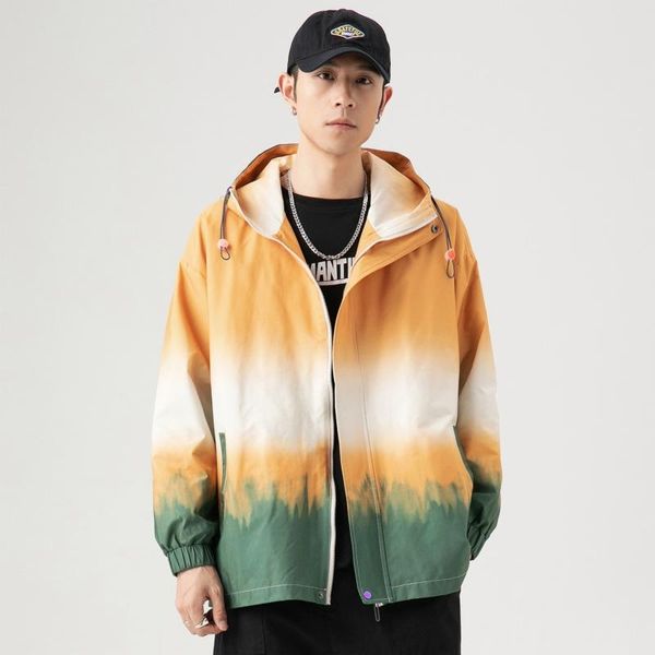 men's jackets street gradient color simple hooded jacket fashion casual loose spring and autumn japanese wind breaker men, Black;brown
men's jackets street gradient color simple hooded jacket fashion casual loose spring and autumn japanese wind breaker men, Black;brown
