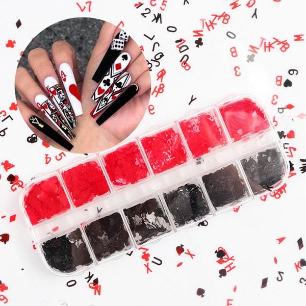nail glitter 12 grids/box fashion poker art sequins heart diamond spade playing cards diy decor manicure accessories, Silver;gold
nail glitter 12 grids/box fashion poker art sequins heart diamond spade playing cards diy decor manicure accessories, Silver;gold