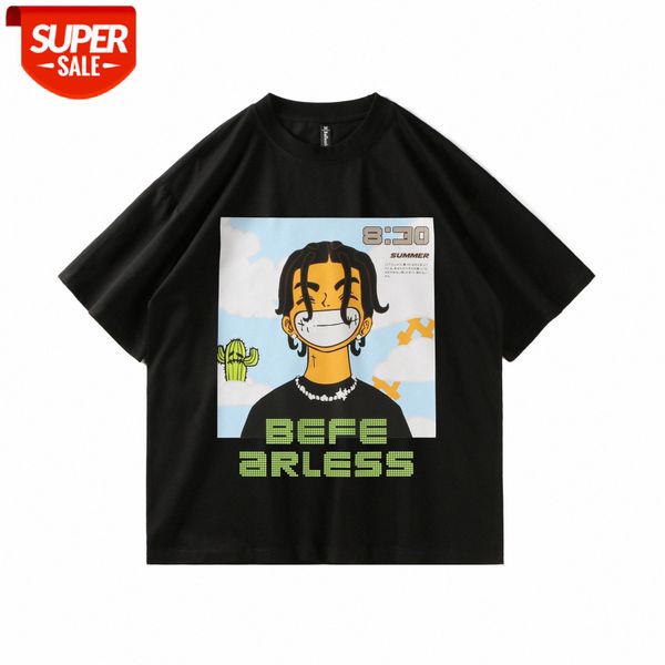 befearle japanese street style boy print t-shirt ins men and women loose short sleeve oversize summer tide #3k9b, White;black
befearle japanese street style boy print t-shirt ins men and women loose short sleeve oversize summer tide #3k9b, White;black