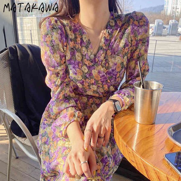 matakawa high waist chiffon midi dress female korean chic sweet purple floral vestido show thin v-neck cross summer dresses 210513, Black;gray
matakawa high waist chiffon midi dress female korean chic sweet purple floral vestido show thin v-neck cross summer dresses 210513, Black;gray