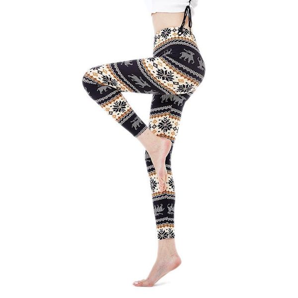 women's leggings 2021 winter christmas style snowflake print fashion pencil pants close-fitting buttock slimming body suction sweat, Black 
women's leggings 2021 winter christmas style snowflake print fashion pencil pants close-fitting buttock slimming body suction sweat, Black