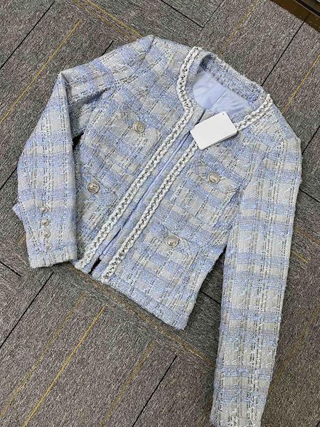 women's jackets blue fashion open stitch tweed jacket women o-neck chain long sleeve button short temperament coat lady 2021, Black;brown
women's jackets blue fashion open stitch tweed jacket women o-neck chain long sleeve button short temperament coat lady 2021, Black;brown
