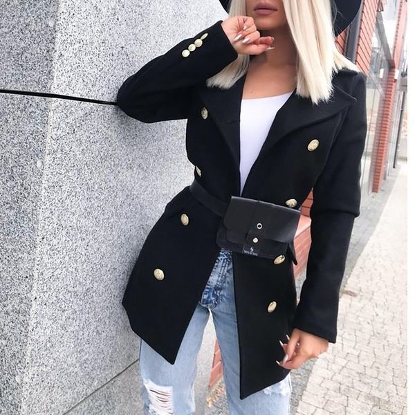 women's wool & blends 2021 autumn winter woolen coat for women fashion ladies casual long-sleeved double-breasted solid color suit coll, Black
women's wool & blends 2021 autumn winter woolen coat for women fashion ladies casual long-sleeved double-breasted solid color suit coll, Black