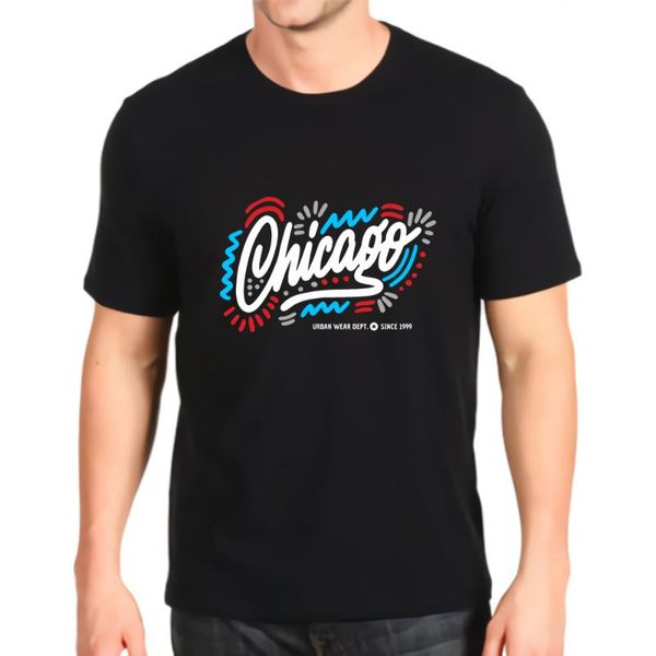 men's t-shirts fashion printed tshirt chicago united states tees mens loose customization, White;black
men's t-shirts fashion printed tshirt chicago united states tees mens loose customization, White;black