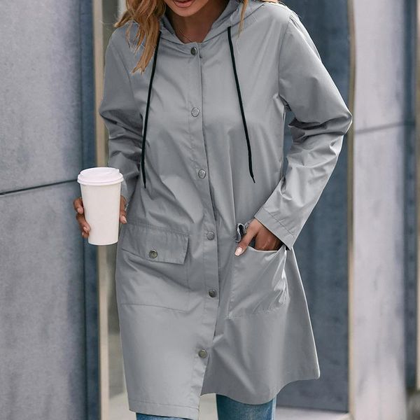 women's trench coats mid-length coat jackets fashion solid color outdoor sports pocket windproof rainproof hooded windbreaker, Tan;black
women's trench coats mid-length coat jackets fashion solid color outdoor sports pocket windproof rainproof hooded windbreaker, Tan;black