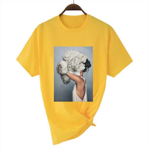style feather flower girl men t shirt vogue summer recreational mens o collar shirts, White;black
style feather flower girl men t shirt vogue summer recreational mens o collar shirts, White;black