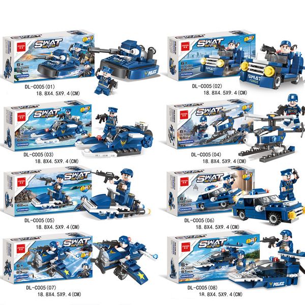 8 set one lot blocks model building kits city police station car swat team truck house block technic toy for boys children
8 set one lot blocks model building kits city police station car swat team truck house block technic toy for boys children